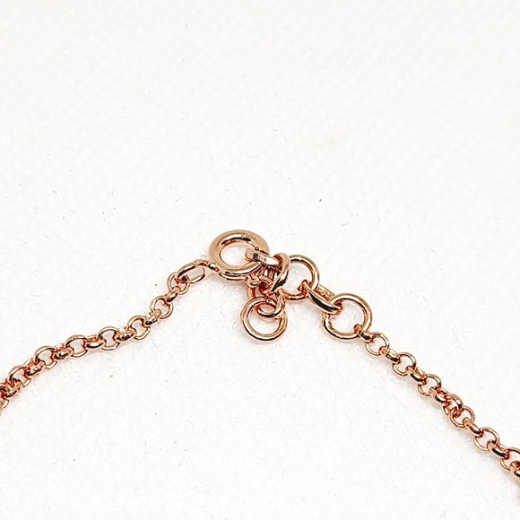 14K Rose Gold over 925 Sterling Silver heart & kiss bracelet 7.25-8 in 3.4 gr - Picture 4 of 5